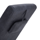 NNEVL Chaise Longue with Pillow Grey Faux Suede Leather