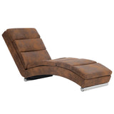 NNEVL Chaise Longue Brown Faux Suede Leather
