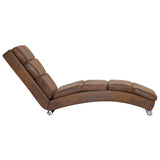 NNEVL Chaise Longue Brown Faux Suede Leather