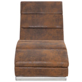 NNEVL Chaise Longue Brown Faux Suede Leather