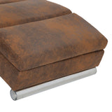 NNEVL Chaise Longue Brown Faux Suede Leather