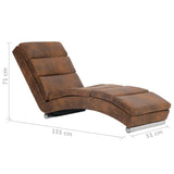 NNEVL Chaise Longue Brown Faux Suede Leather