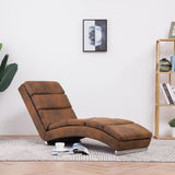 NNEVL Chaise Longue Brown Faux Suede Leather