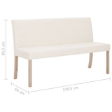 NNEVL Bench 139.5 cm Cream Faux Leather
