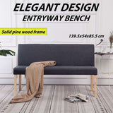 NNEVL Bench 139.5 cm Dark Grey Polyester