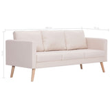 NNEVL 3-Seater Sofa Fabric Cream