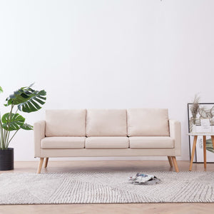 NNEVL 3-Seater Sofa Fabric Cream