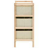 NNEVL Storage Racks with 3 Fabric Baskets 2 pcs Beige Cedar Wood