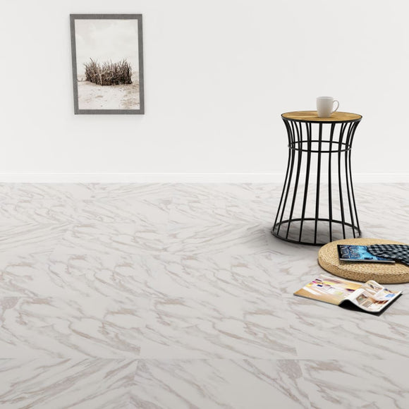 NNEVL Self-adhesive PVC Flooring Planks 5.11 m? White Marble
