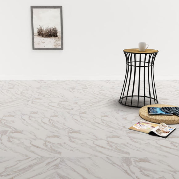NNEVL Self-adhesive PVC Flooring Planks 5.11 m? White Marble