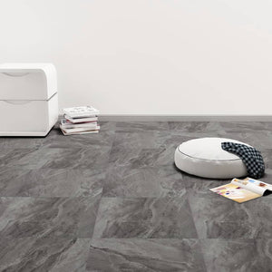 NNEVL Self-adhesive PVC Flooring Planks 5.11 m? Black with Pattern