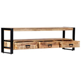 NNEVL TV Cabinet 150x30x45 cm Solid Mango Wood