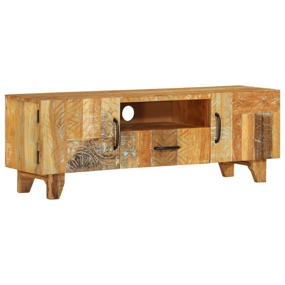 NNEVL Hand Carved TV Cabinet 120x30x40 cm Solid Reclaimed Wood