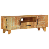NNEVL Hand Carved TV Cabinet 120x30x40 cm Solid Reclaimed Wood