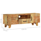 NNEVL Hand Carved TV Cabinet 120x30x40 cm Solid Reclaimed Wood