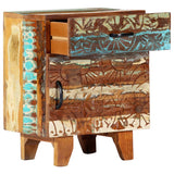 NNEVL Hand Carved Bedside Cabinet 40x30x50 cm Solid Reclaimed Wood