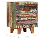 NNEVL Hand Carved Bedside Cabinet 40x30x50 cm Solid Reclaimed Wood