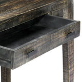 NNEVL Desk Black 110x50x75 cm Solid Mango Wood
