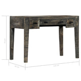 NNEVL Desk Black 110x50x75 cm Solid Mango Wood