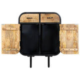NNEVL Sideboard 60x30x75 cm Solid Mango Wood and Iron