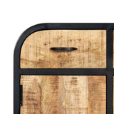 NNEVL Sideboard 60x30x75 cm Solid Mango Wood and Iron