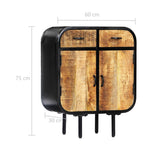 NNEVL Sideboard 60x30x75 cm Solid Mango Wood and Iron