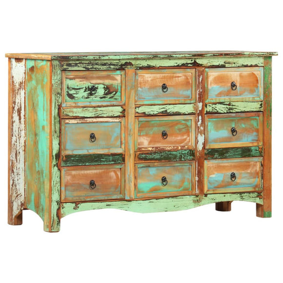 NNEVL Chest of Drawers 130x40x80 cm Solid Reclaimed Wood