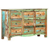 NNEVL Chest of Drawers 130x40x80 cm Solid Reclaimed Wood