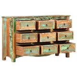 NNEVL Chest of Drawers 130x40x80 cm Solid Reclaimed Wood