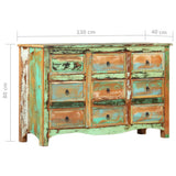 NNEVL Chest of Drawers 130x40x80 cm Solid Reclaimed Wood