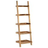 NNEVL Ladder Shelf Brown 75x37x205 cm Solid Mango Wood