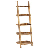 NNEVL Ladder Shelf Brown 75x37x205 cm Solid Mango Wood