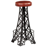 NNEVL Bar Stools 2 pcs Real Leather