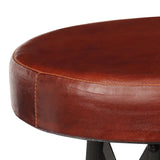 NNEVL Bar Stools 2 pcs Real Leather