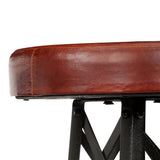 NNEVL Bar Stools 2 pcs Real Leather