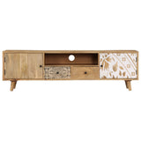 NNEVL TV Cabinet 140x30x40 cm Solid Mango Wood