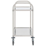 NNEVL 2-Tier Kitchen Trolley 95x45x83.5 cm Stainless Steel