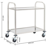 NNEVL 2-Tier Kitchen Trolley 95x45x83.5 cm Stainless Steel