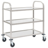 NNEVL 3-Tier Kitchen Trolley 96.5x55x90 cm Stainless Steel