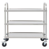 NNEVL 3-Tier Kitchen Trolley 95x45x83.5 cm Stainless Steel