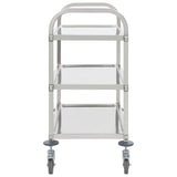 NNEVL 3-Tier Kitchen Trolley 95x45x83.5 cm Stainless Steel