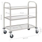NNEVL 3-Tier Kitchen Trolley 95x45x83.5 cm Stainless Steel