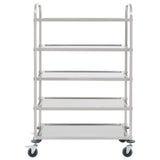 NNEVL 5-Tier Kitchen Trolley 107x55x147 cm Stainless Steel