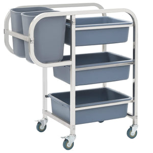 NNEVL Kitchen Cart with Plastic Containers 82x43.5x93 cm
