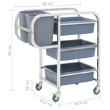 NNEVL Kitchen Cart with Plastic Containers 82x43.5x93 cm