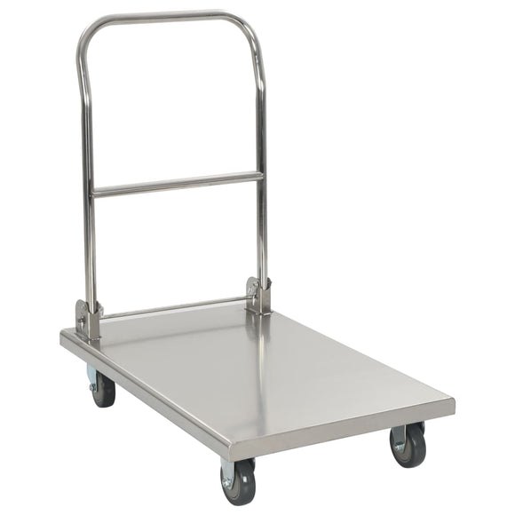 NNEVL Platform Wagon Silver 82x53x86 cm Stainless Steel