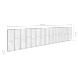 NNEVL Gabion Wall with Covers Galvanised Steel 900x50x200 cm