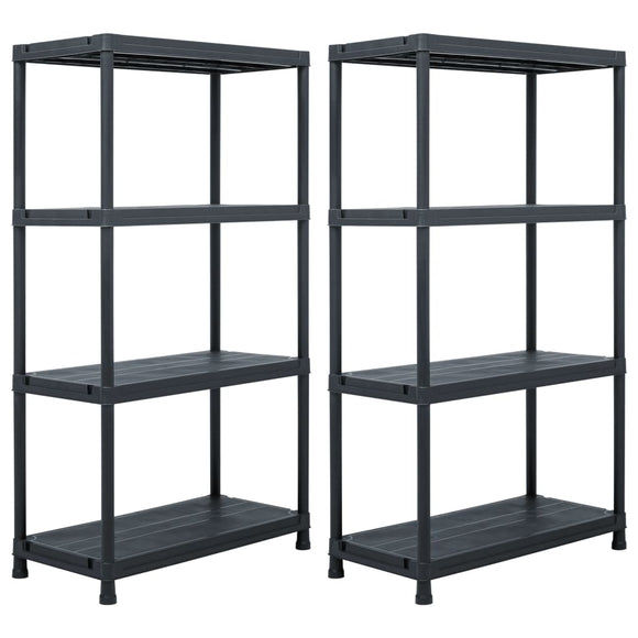 NNEVL Storage Shelf Racks 2 pcs Black 60x30x138 cm Plastic