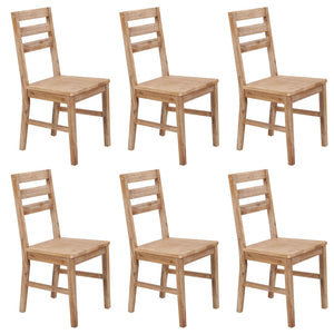 NNEVL Dining Chairs 6 pcs Solid Acacia Wood