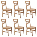 NNEVL Dining Chairs 6 pcs Solid Acacia Wood